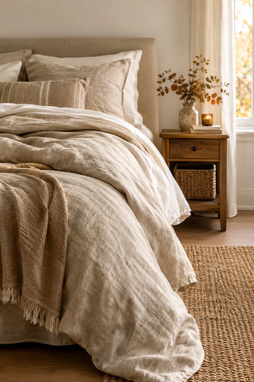 Oatmeal Linen Bedding