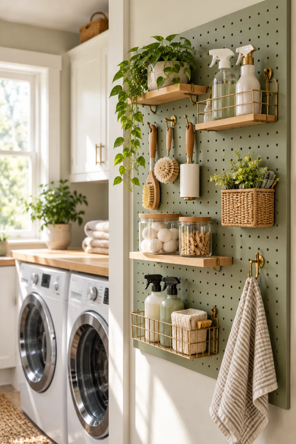 Pegboard With Add-On Shelves