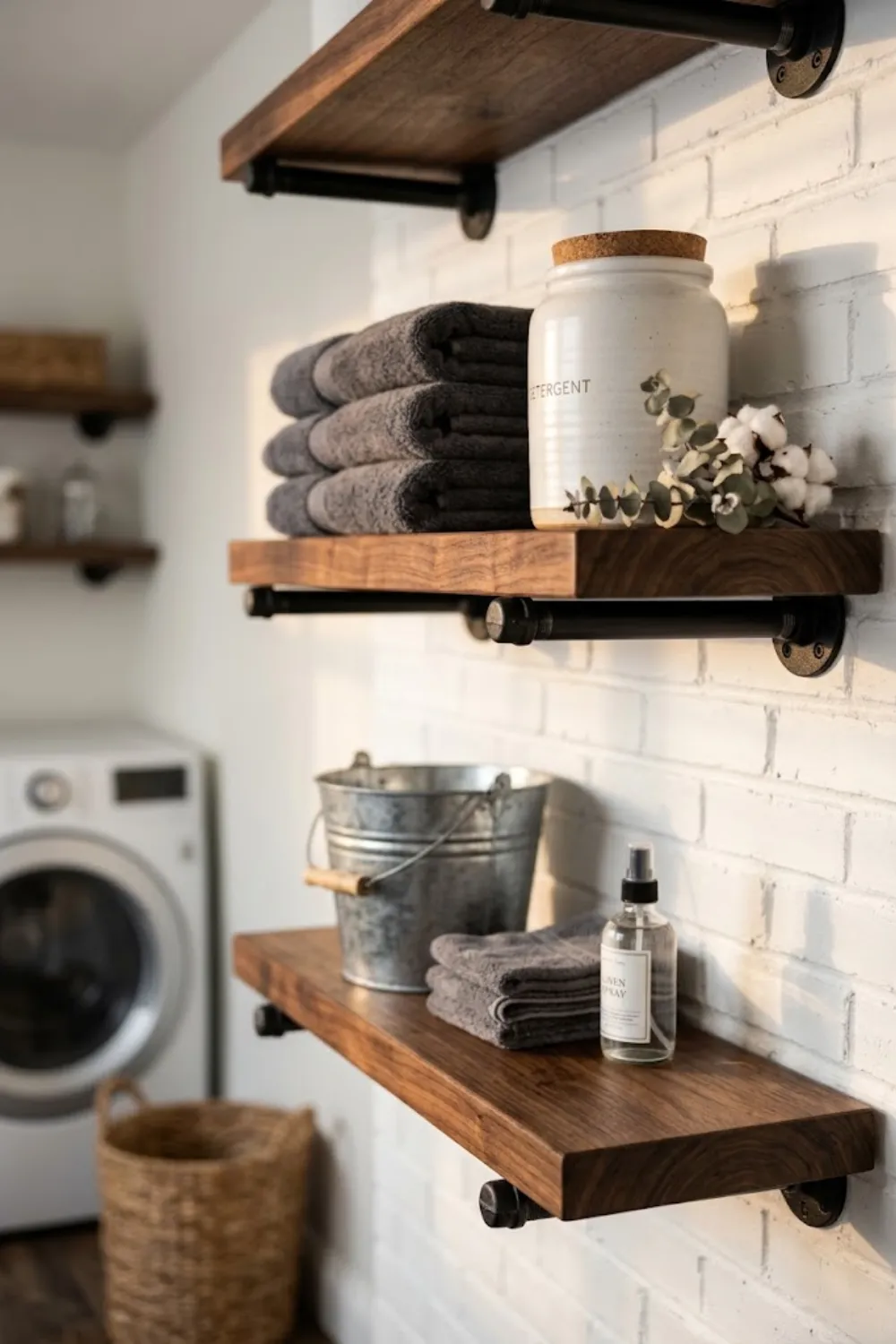 Pipe and Wood Shelves