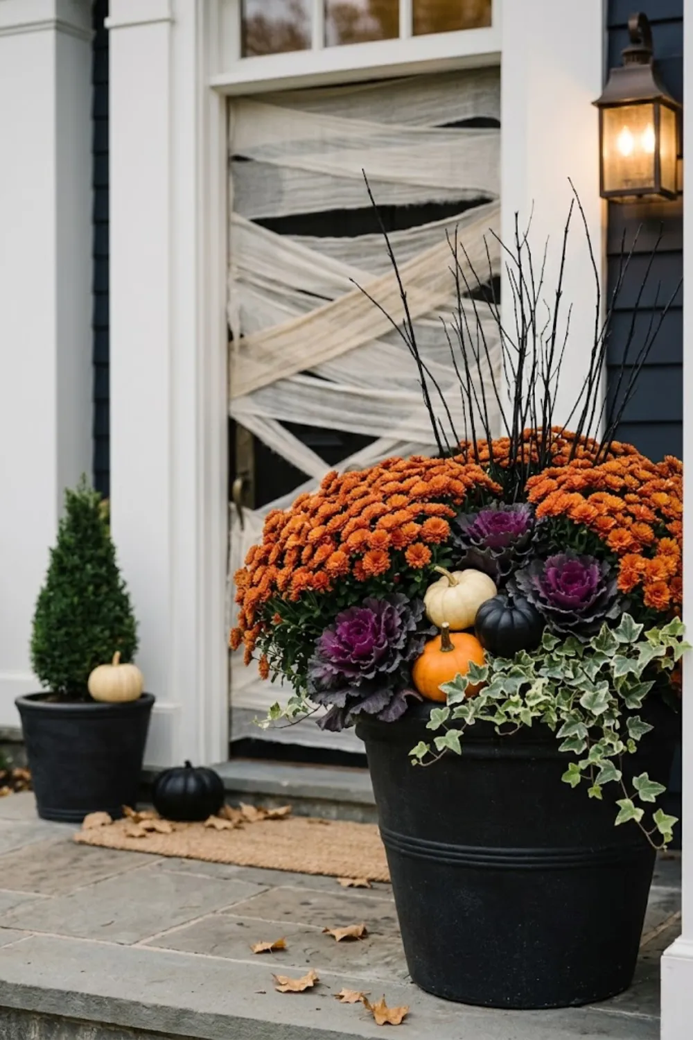 Pumpkin and Mum Planters