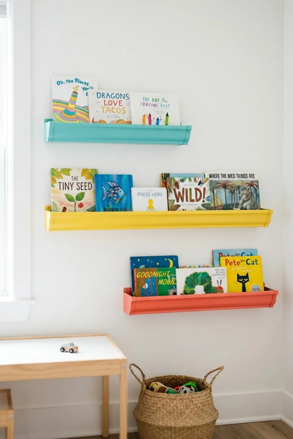 Rain Gutter Bookshelves