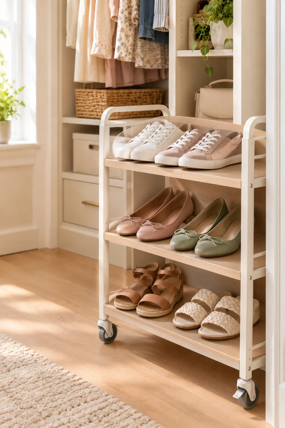 Rolling Shoe Cart