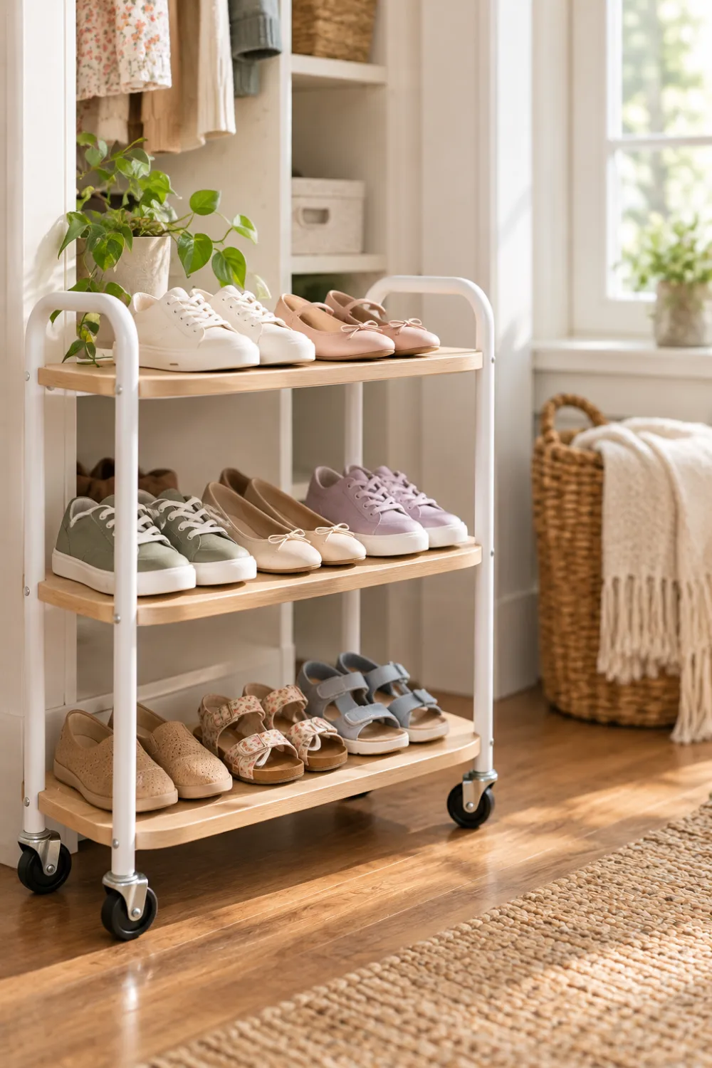 Rolling Shoe Cart