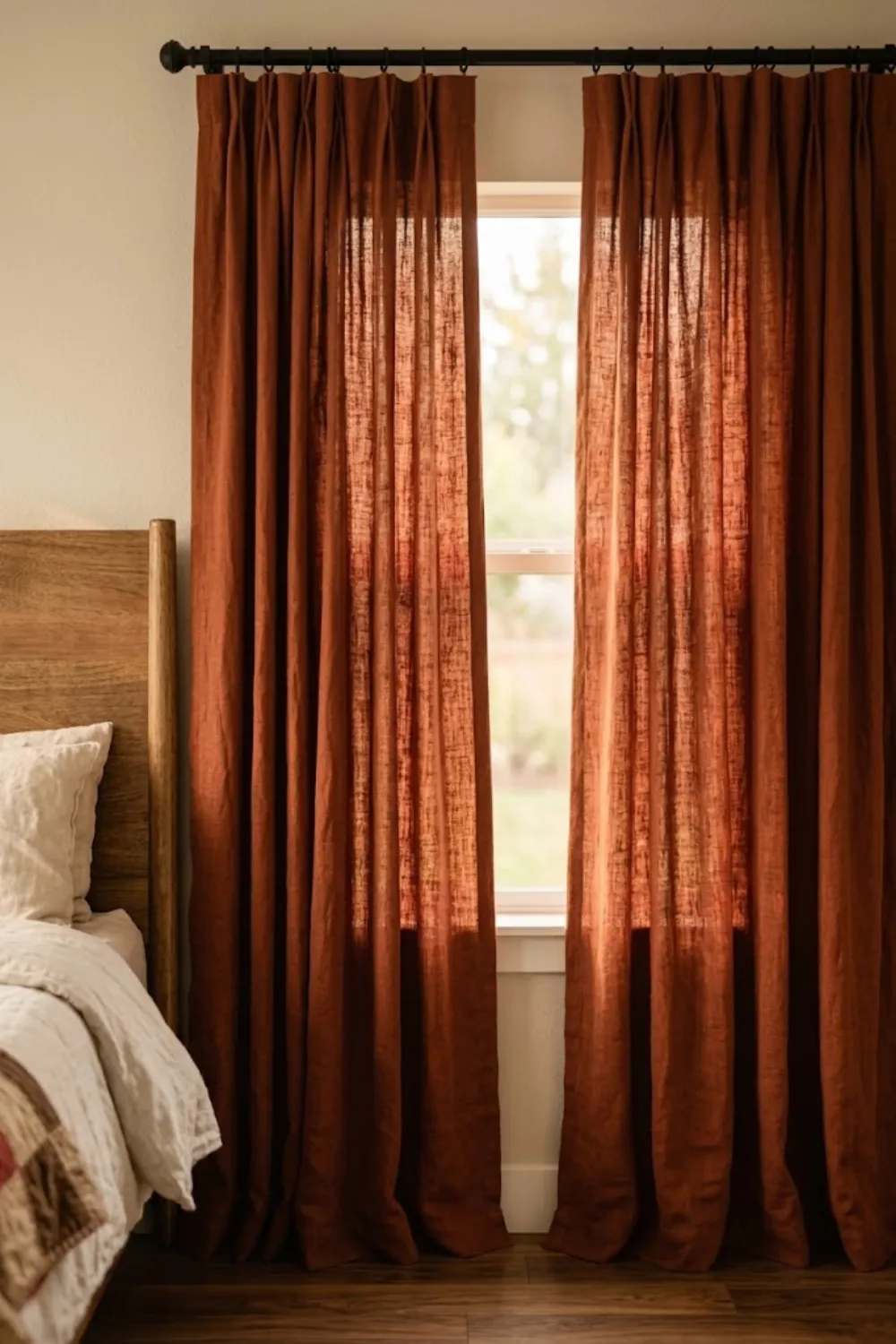Rust Linen Curtains