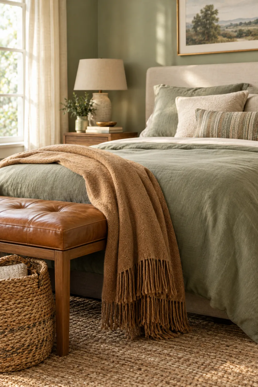 Sage Green and Camel