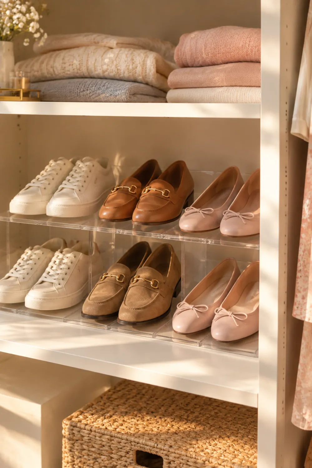 Shelf Risers in the Closet