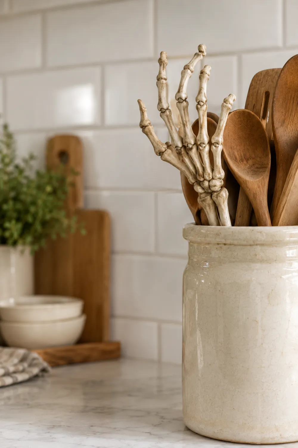 Skeleton Hand Utensil Holder