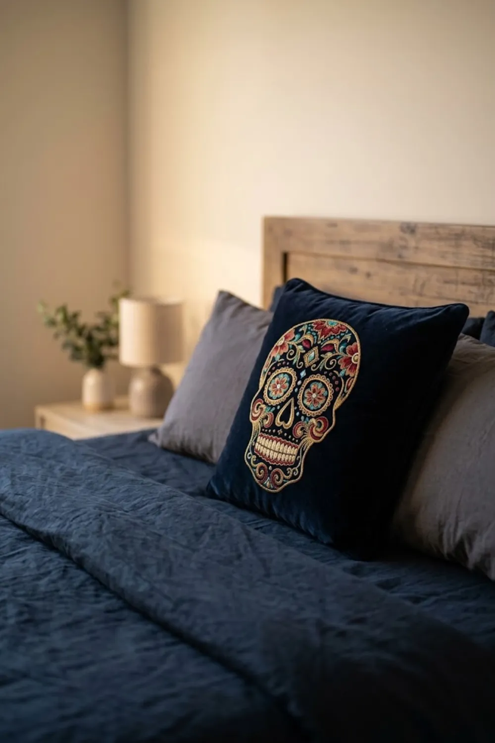 Skull Accent Pillow