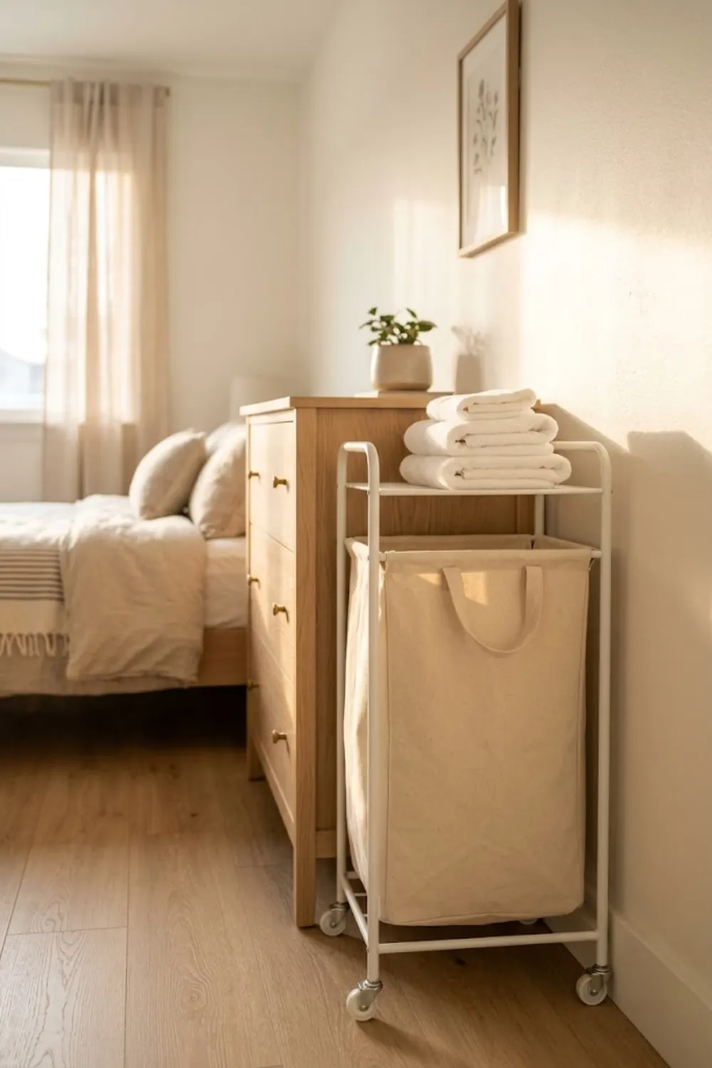 Slim Rolling Laundry Cart