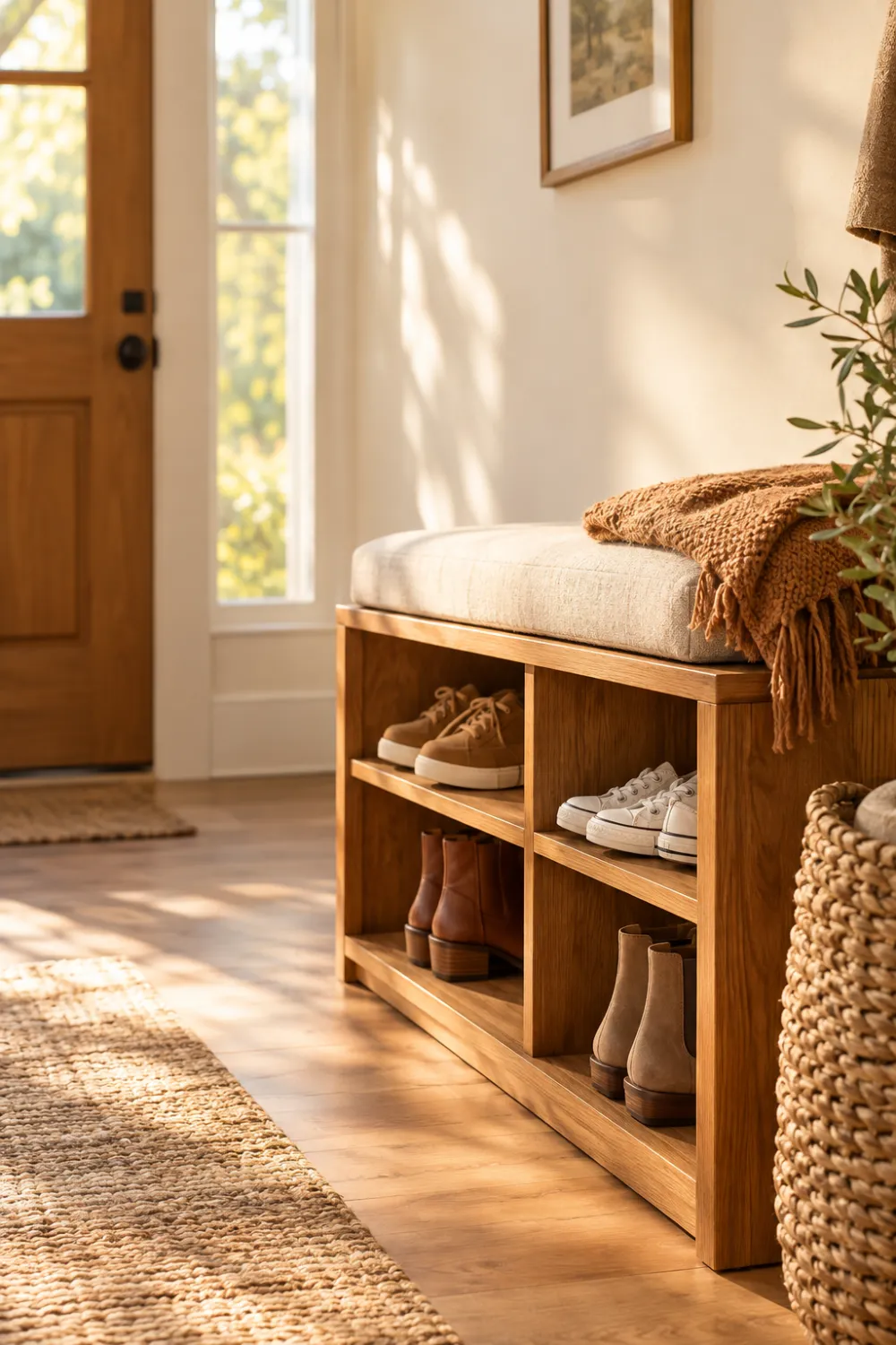 Storage Bench with Cubbies