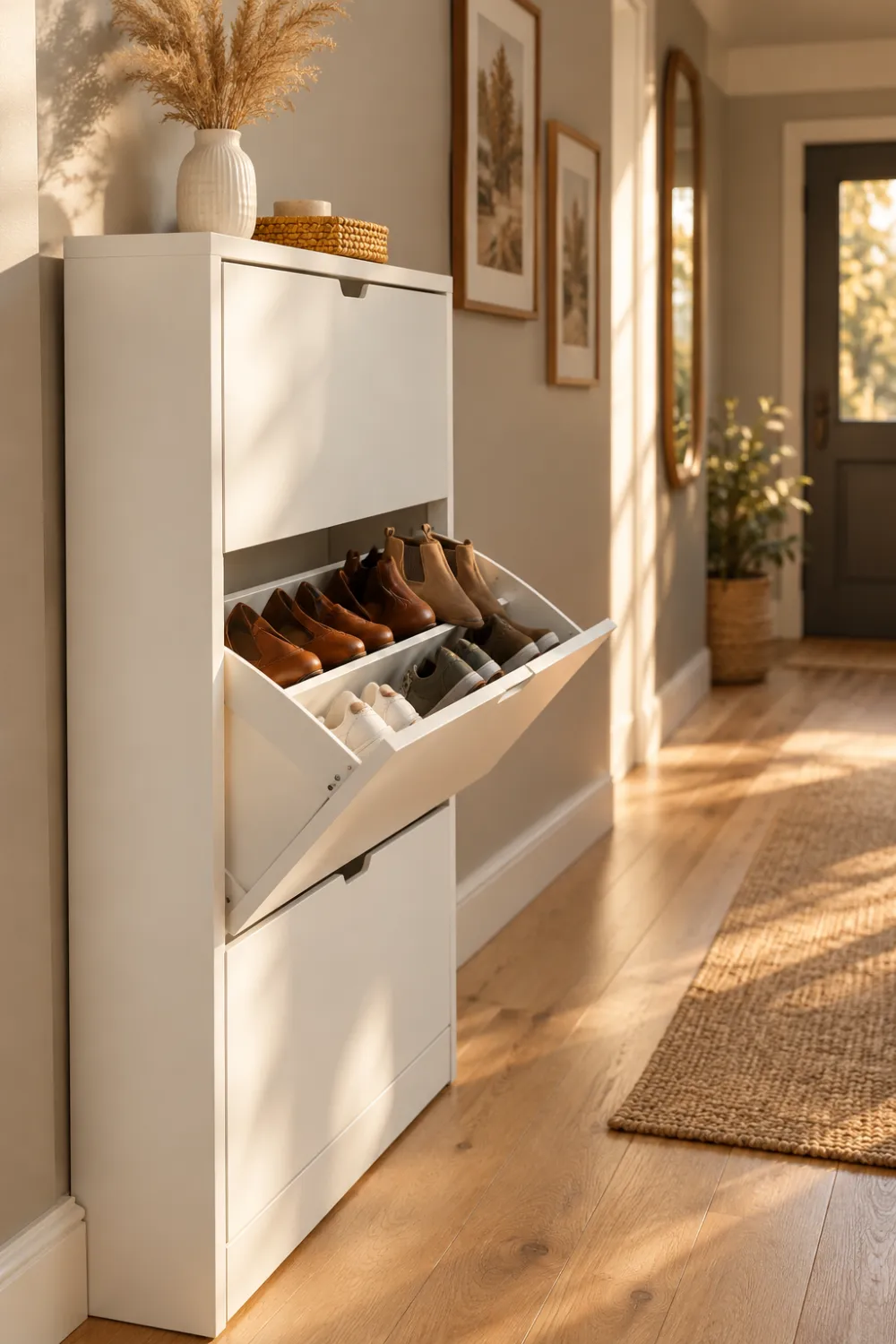 Tilt-Out Shoe Cabinet