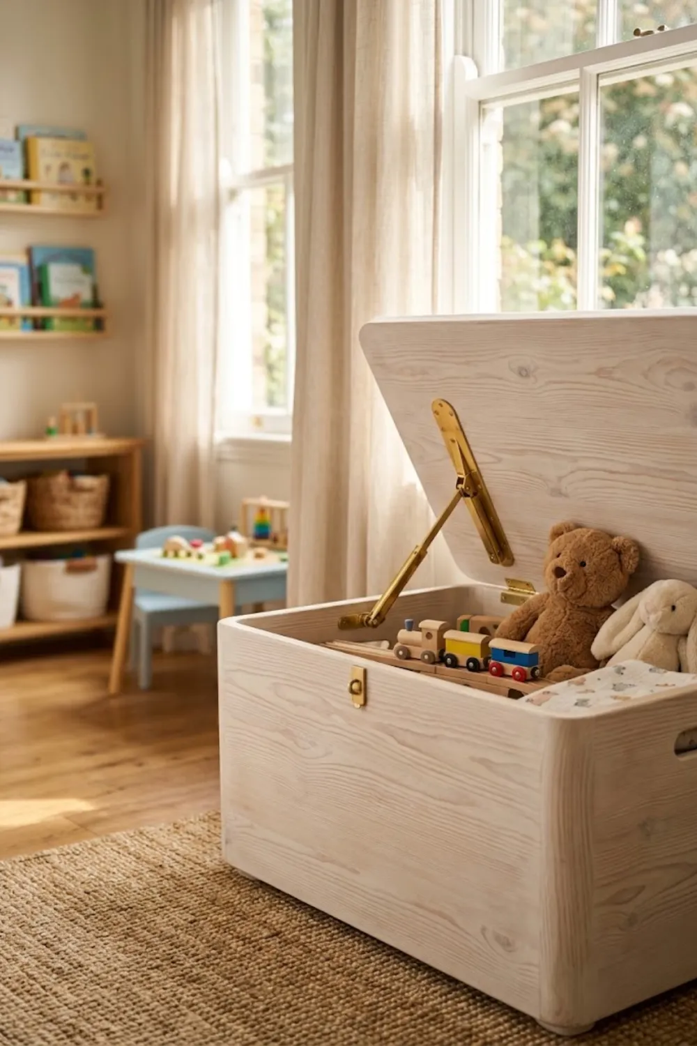 Toy Chest with a Safe Hinge