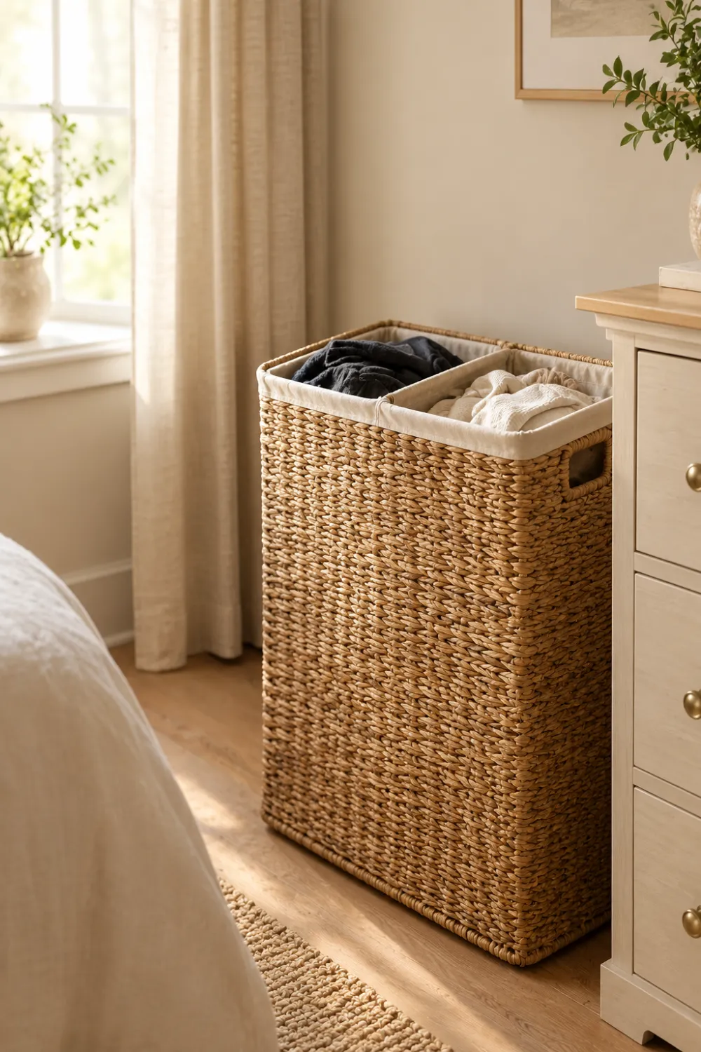 Two-Compartment Laundry Hamper