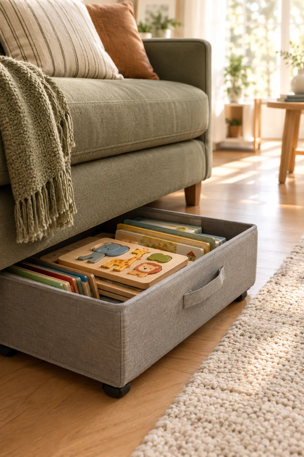 Under-Sofa Rolling Bins