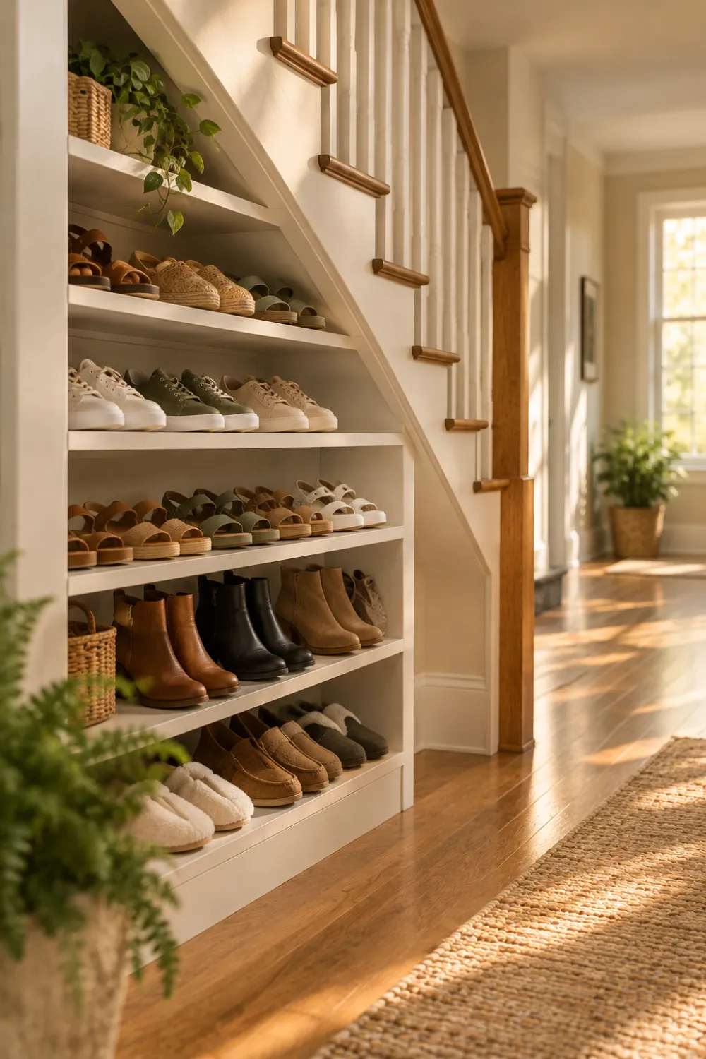 Under-the-Stairs Shoe Nook