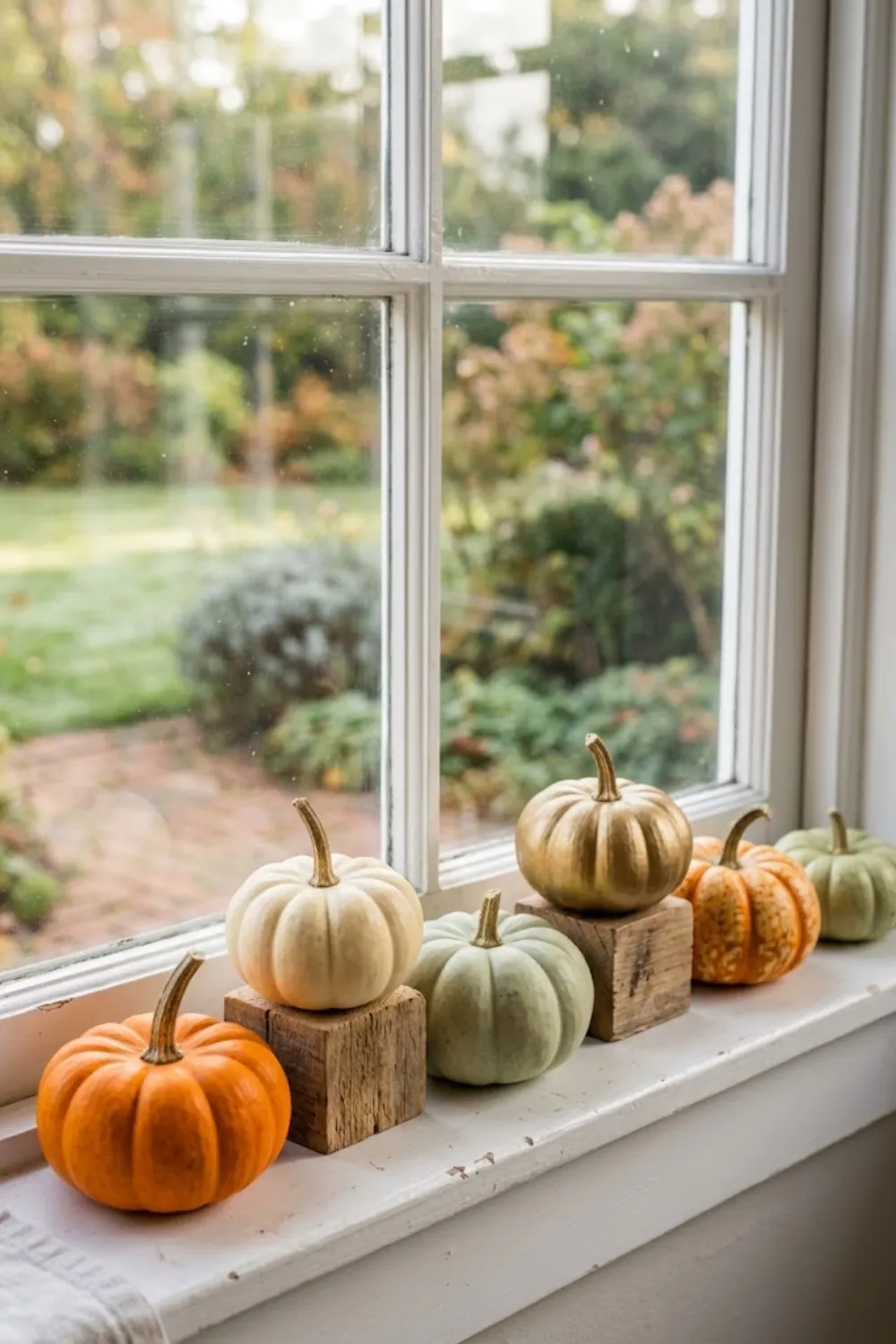 Windowsill Pumpkin Row