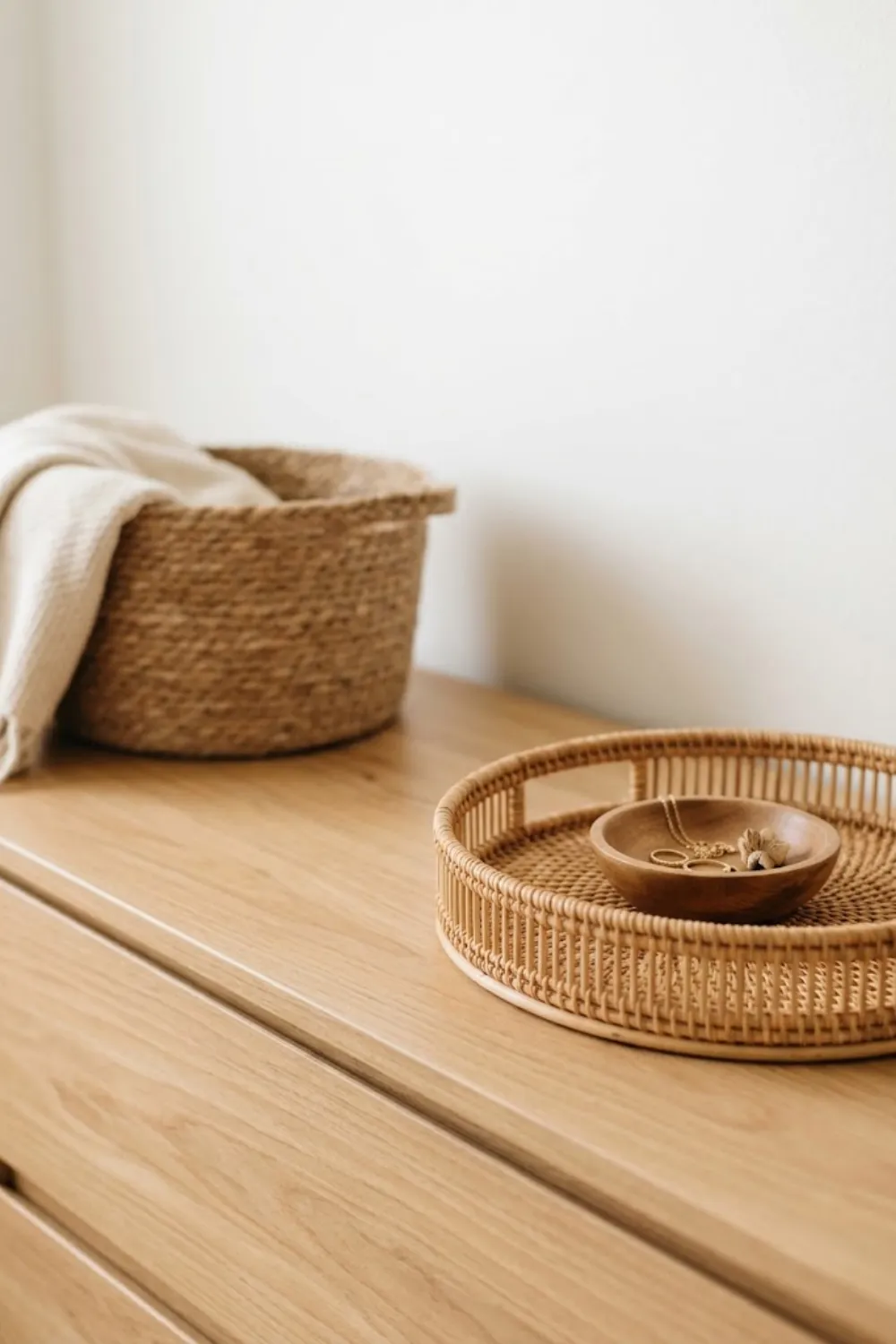 Wood and Rattan Accents